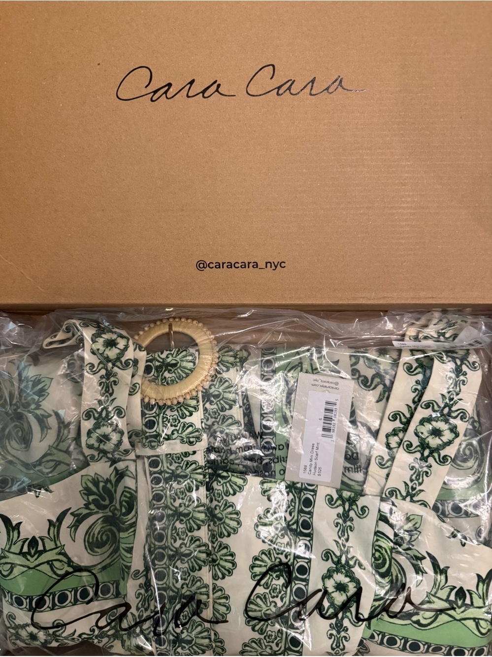 Cara Cara Candy Mini Dress Hudson Scarf Mint Green - Picture 5 of 5